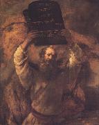 REMBRANDT Harmenszoon van Rijn, Moses Breading the Tablets (mk33)